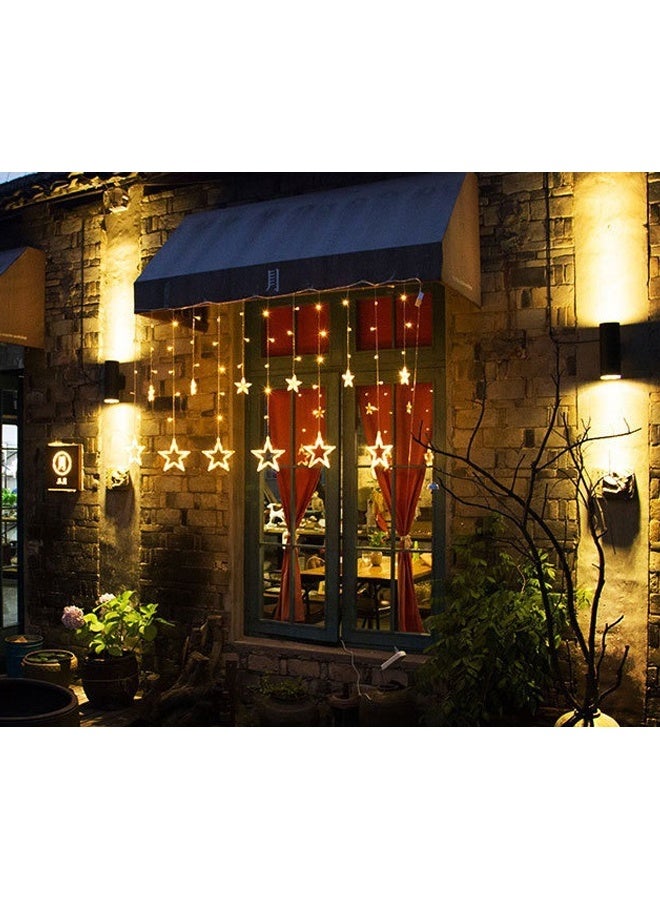 Solar-Powered LED Star and Moon String Lights Fairy String Star Decorative Lights with Ideal Curtain Lights for Bedroom, For Party and Festival Multicolour 3.5meter - Image 2