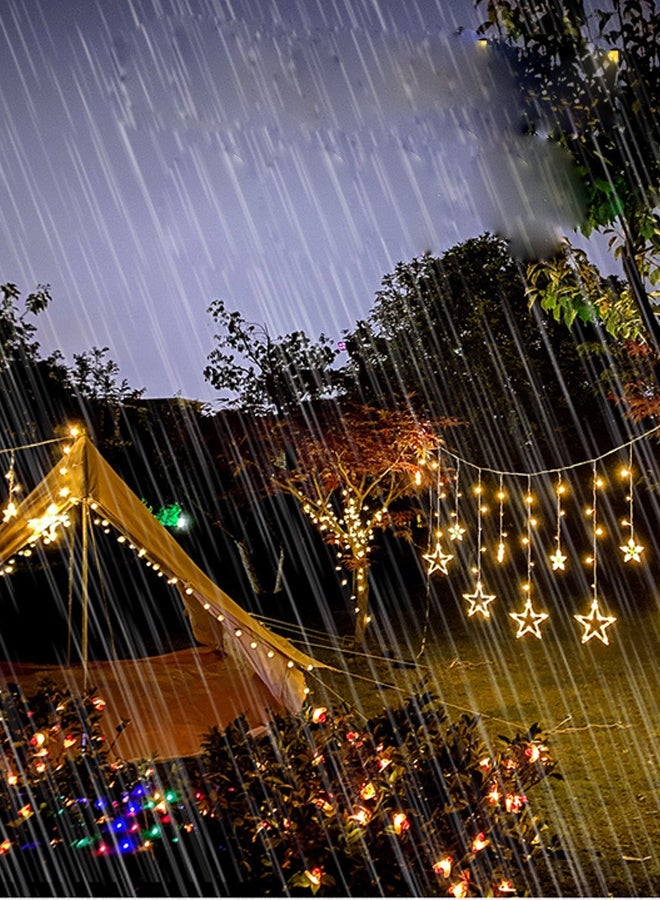 Solar-Powered LED Star and Moon String Lights Fairy String Star Decorative Lights with Ideal Curtain Lights for Bedroom, For Party and Festival Multicolour 3.5meter - Image 3