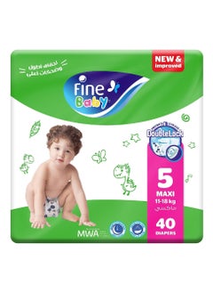 Fine Baby Diaper Size 5 Maxi (11-18 kg) 40 Diapers  - Image 1