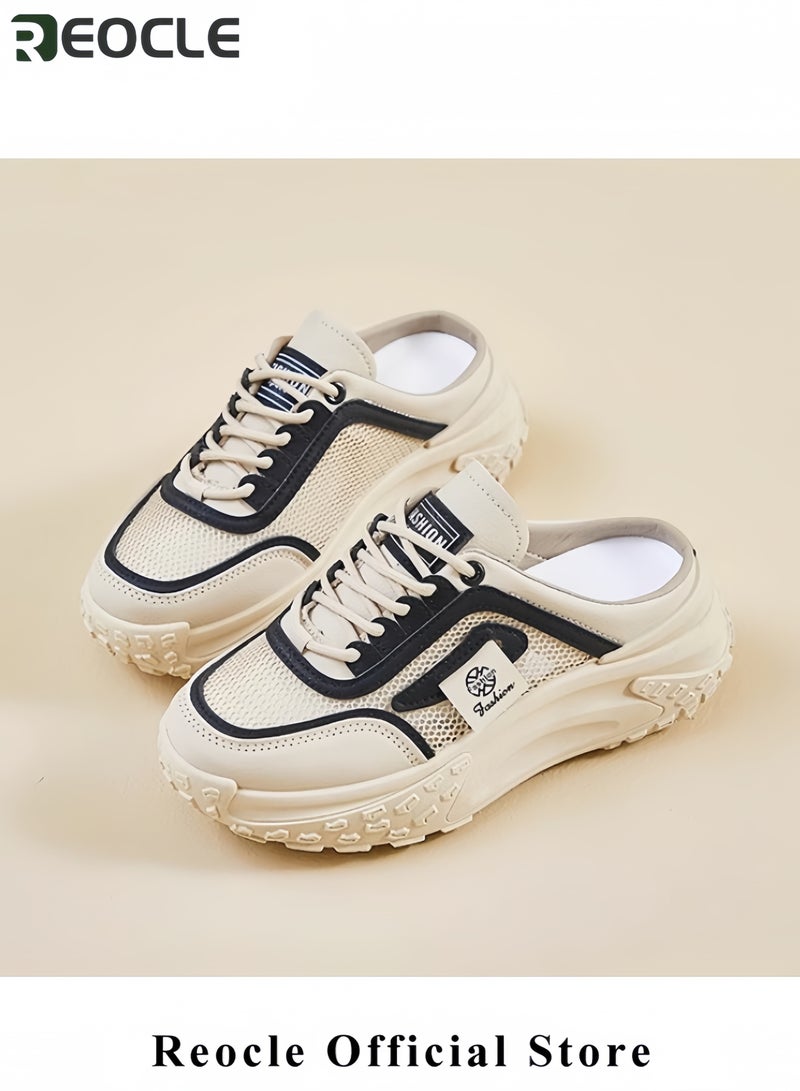 ريوكل أحذية رياضية نسائية قابلة للتنفس برباط ونعل سميك غير قابلة للانزلاق للجري والتسوق والسفر - Image 4