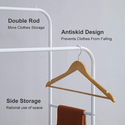 KRISHYAM® Heavy-Duty Metal Cloth Stand (Double Rod-White) - Image 5