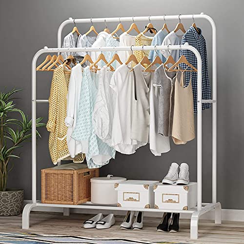 KRISHYAM® Heavy-Duty Metal Cloth Stand (Double Rod-White) - Image 1