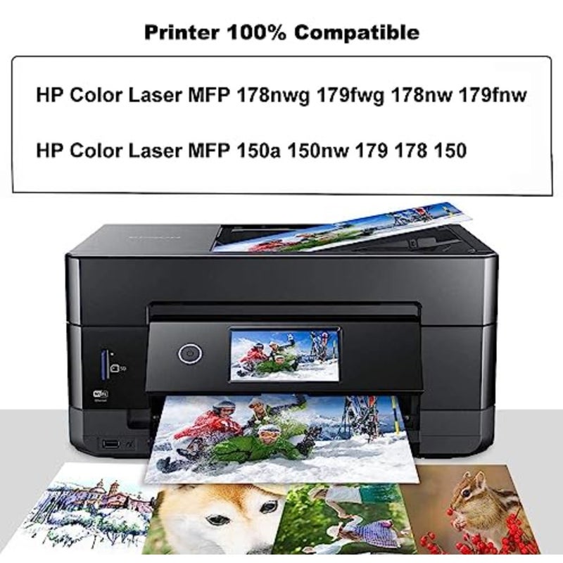 خرطوشة حبر متوافقة 117A بديلة لمجموعة HP 117A W2070A تعمل لـ HP MFP 178nwg 179fwg 178nw 179fnw 150a 150nw أسود أرجواني سماوي أصفر - Image 3