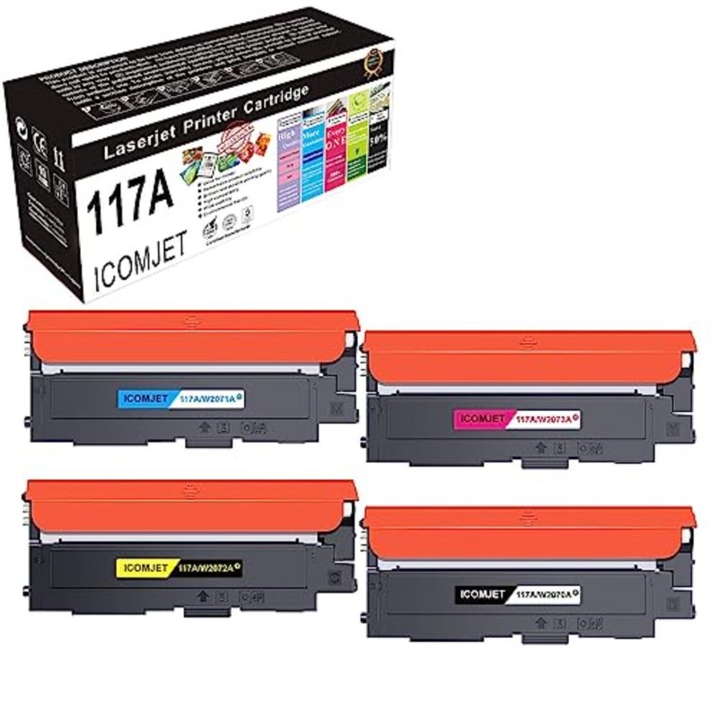 خرطوشة حبر متوافقة 117A بديلة لمجموعة HP 117A W2070A تعمل لـ HP MFP 178nwg 179fwg 178nw 179fnw 150a 150nw أسود أرجواني سماوي أصفر - Image 1
