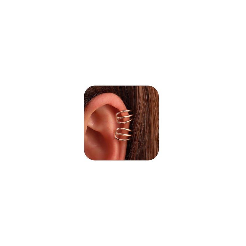YANCHUN Ear Cuffs Non Piercing 14K Gold Plated Ear Cuff Earrings for Women Trendy Clip on Cartilage Earring Stacks Non Pierced Adjustable Fake Earrings Set Jewelry - Image 1