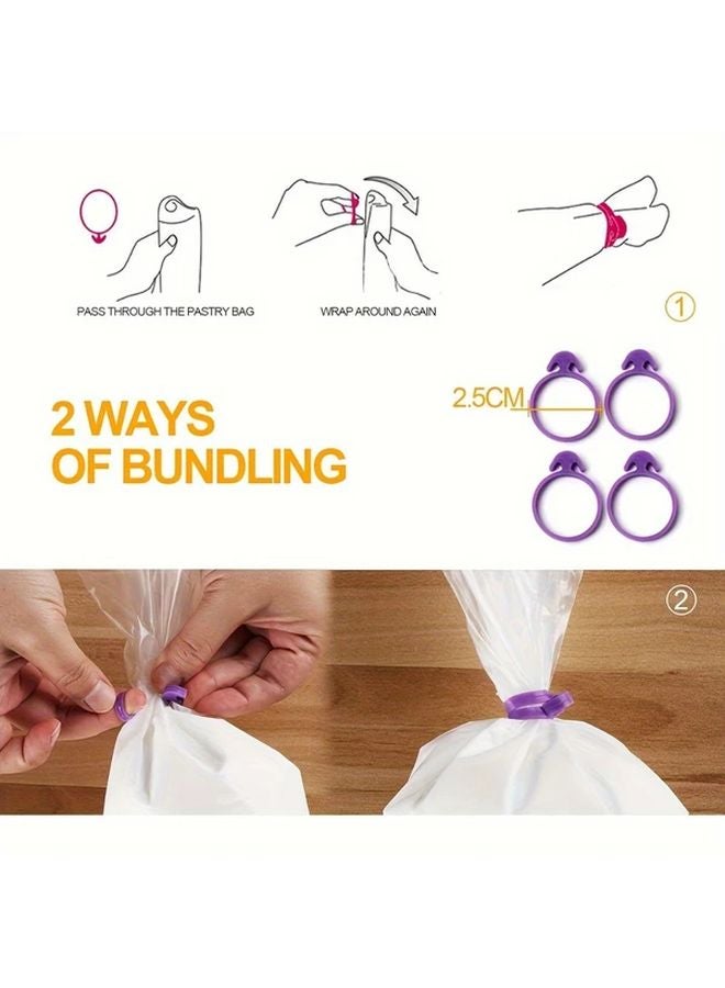 21 قطعة مجموعة تزيين الكعك الزرقاء، فوهات تزيين من الفولاذ المقاوم للصدأ، أكياس معجنات قابلة لإعادة الاستخدام - Image 3