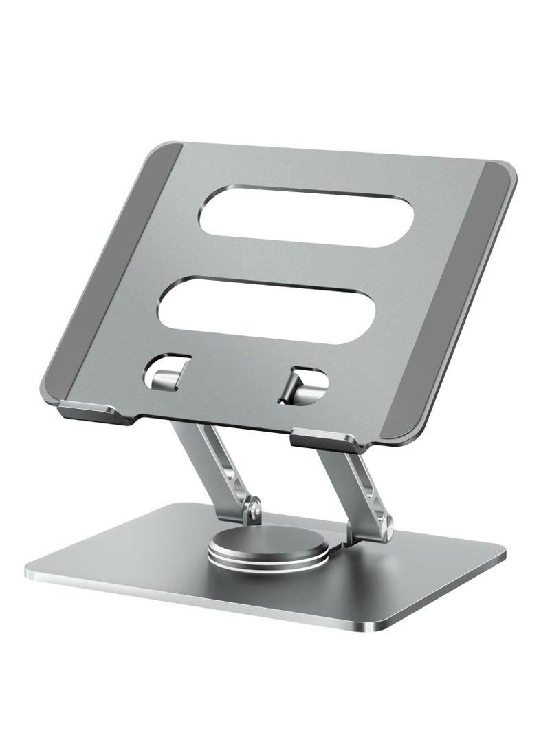 High-quality metal iPad stand with stable base and adjustable design - 360-degree rotation and flexible height - Durable material supports iPad and mobile for a comfortable and safe user experience in the office or home