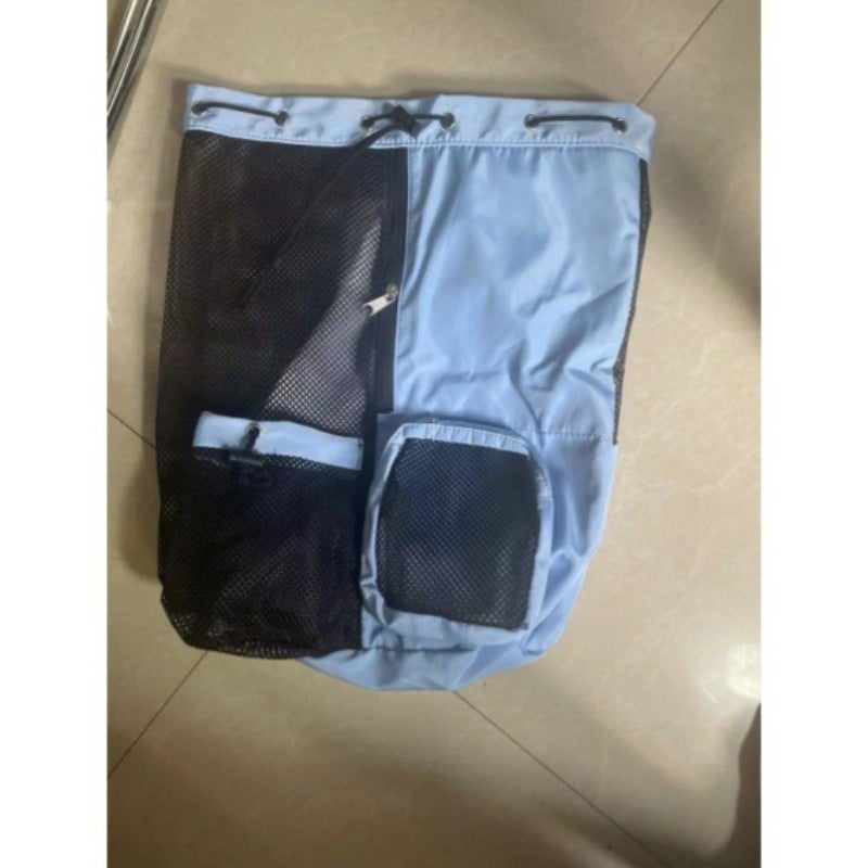 Mesh Drawstring Swim Bag Backpack with Wet Bag for Beach Gym and Travel - Image 1