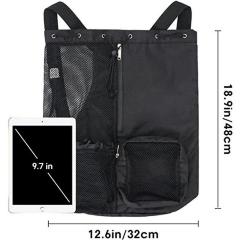 Mesh Drawstring Swim Bag Backpack with Wet Bag for Beach Gym and Travel - Image 5