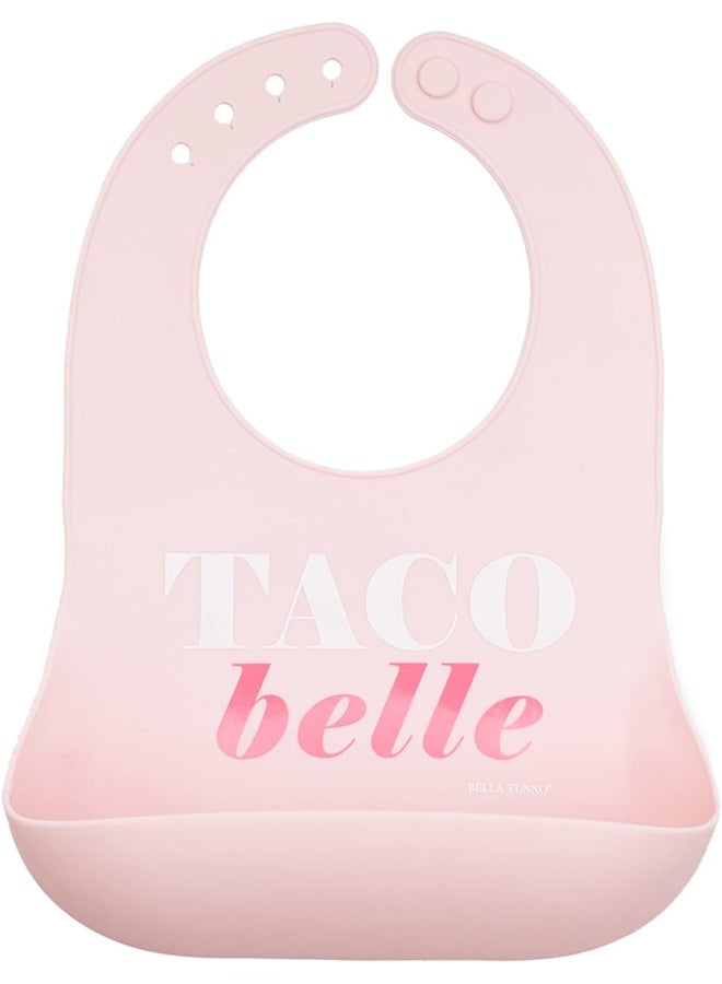 Bella Tunno Baby Bib for Eating by Bella Tunno, Waterproof Silicone Bib with Large Food Catcher, Adjustable Fit for Babies 4-12 months & Toddlers 1-3 Years, Boys & Girls, Taco Belle - Image 1