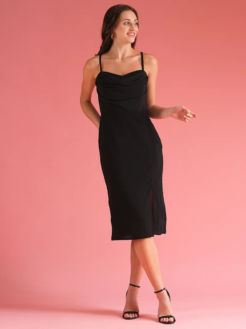 globus Women Straight Strappy Shoulder Party Dress