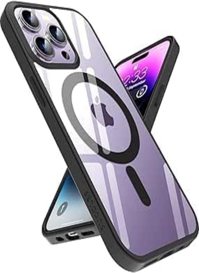Generic - Magsafe Case for iphone 15 Pro Magsafe Clear Cover Magnetic Wireless Charging Support, Shockproof Protection, Scratch-Resistant for iphone 15 Pro - Black - Image 1