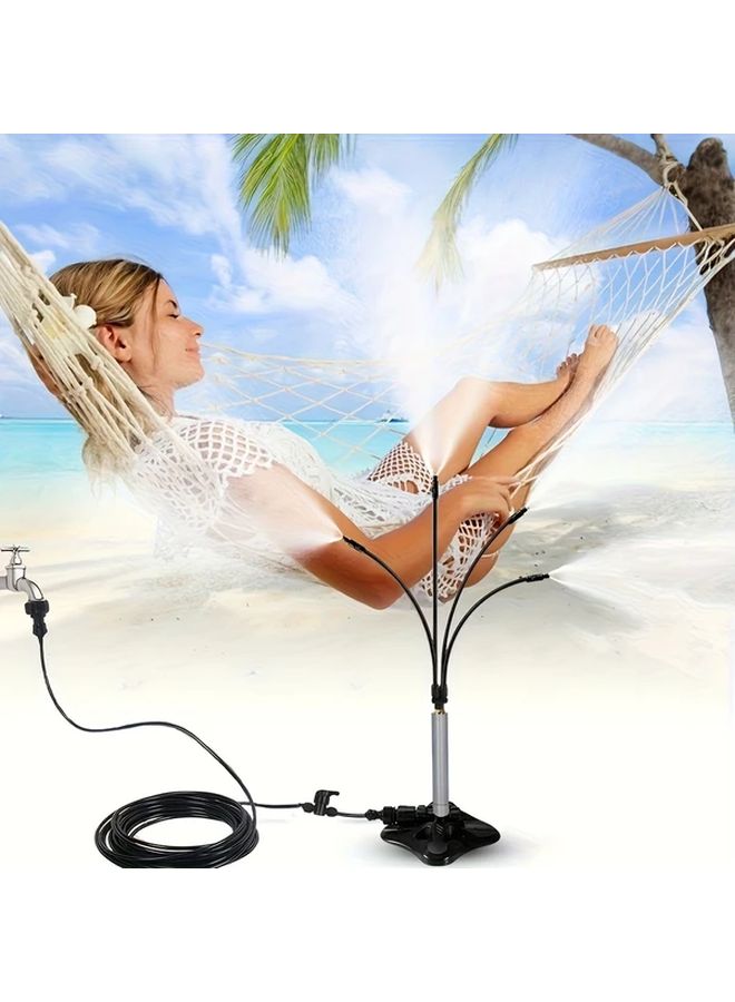 مرشة تبريد محمولة للخارج لا تحتاج إلى كهرباء متينة من البلاستيك الأسود قائمة بذاتها - Image 3