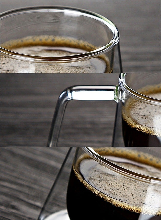مجموعة ماكينة صنع القهوة V60، ماكينة صنع القهوة الزجاجية مع ورق فلتر وفنجان قهوة زجاجي مزدوج الطبقة - Image 5