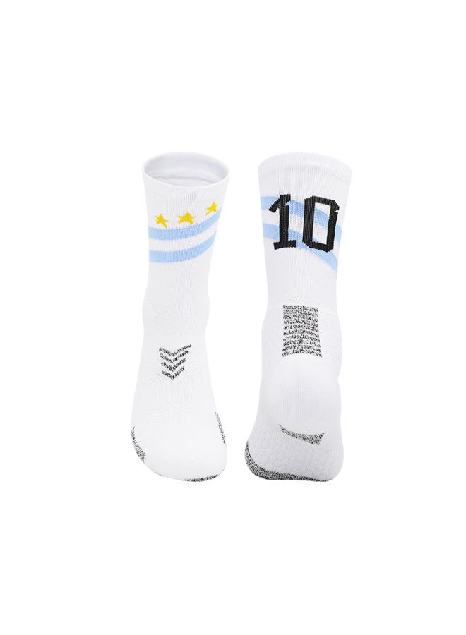 World Cup Football Socks Digital Team Fan Socks Anti-slip Shock Absorption Practical Training Towel Bottom Mid-calf Socks