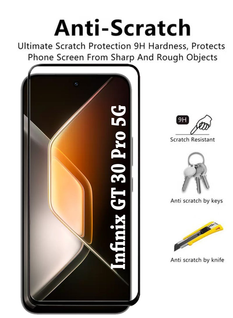 Infinix GT 30 Pro Screen Protector | Tempered Glass Compatible with Infinix GT 30 Pro | Screen Protector Full HD Quality Tempered Glass Anti-Scratch Edge to Edge Coverage with Easy Installation Kit - Black - Image 3