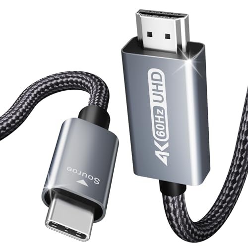 BENFEI USB C to HDMI 6 Feet Cable [4K@60Hz, Aluminum Shell, Nylon Braided], USB Type-C to HDMI Cable [Thunderbolt 3/4/5] Compatible for MacBook Pro/Air/iPad Pro 2023/2022/2021/2020/2019, Gray - Image 1
