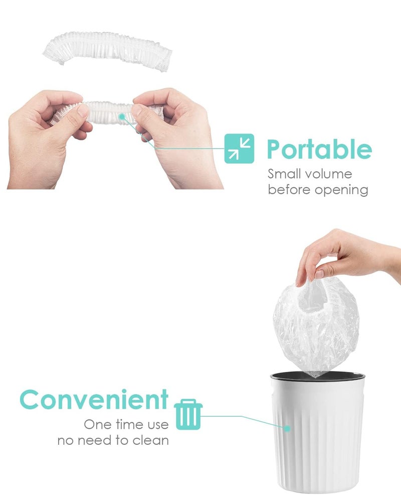 Auban 100PCS Disposable Shower Caps, Hair Cap Large Plastic Clear Thick Waterproof Bath Caps For Women, Hotel Travel Essentials Accessories Deep Conditioning Hair Care Cleaning Supplies(17.3") - Image 5