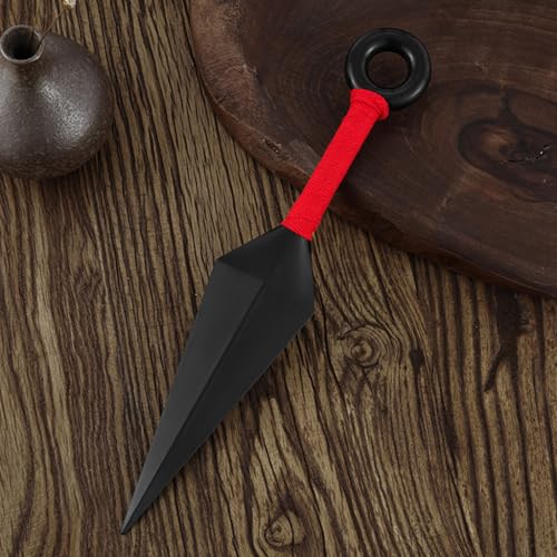 PATPAT Cosplay Props Ninja Headband & 10'' Kunai Weapon Prop Tie-Back Headband Metal Engraved Icon Headband and Kunai Prop Party Dressing-up Accessories Props Halloween Dressing Props,Black - Image 4