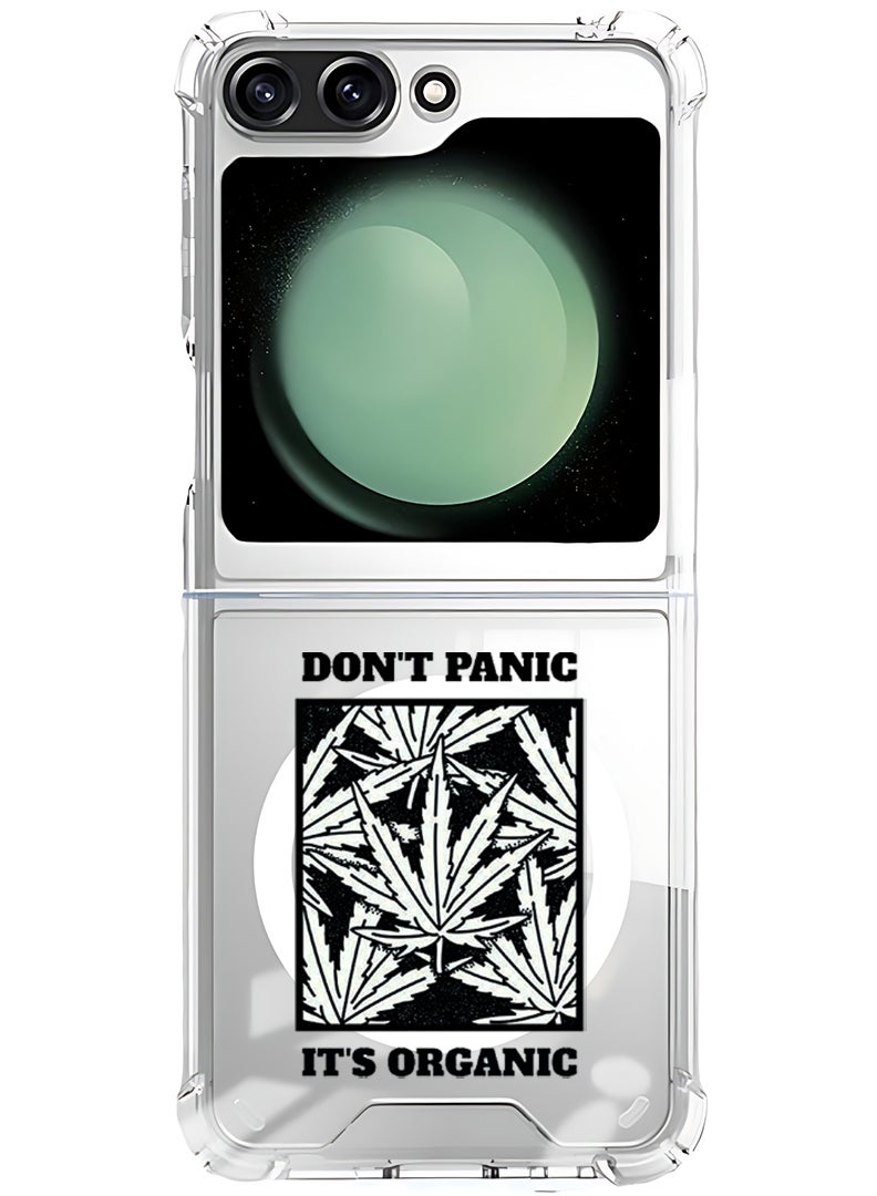 Theodor Magnetic Case for Samsung Galaxy Z Flip 6 Compatible with MagSafe Wireless Charging, Shockproof Phone Bumper Cover Dont panic its organic - Image 1