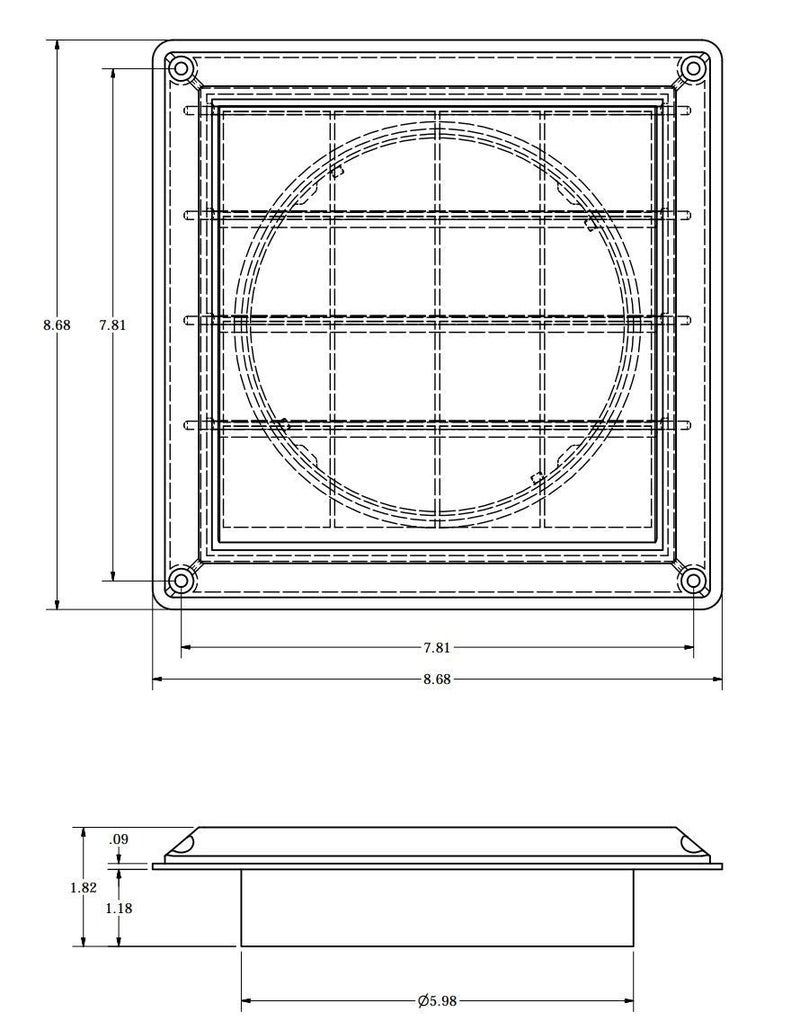 Lambro Industries 361W 6" Louver Vent Hood - Image 5