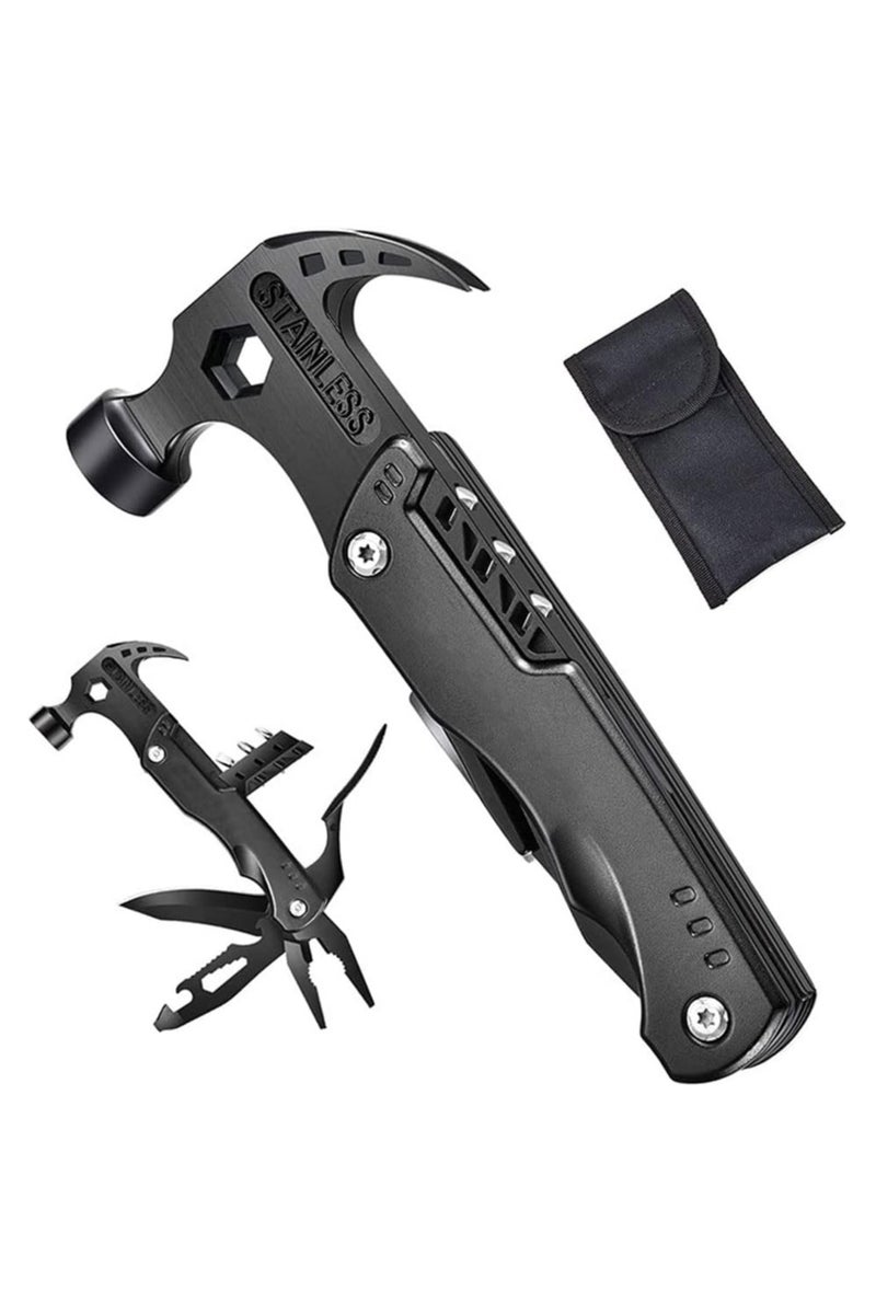 Multi-tool Camping Tool, Mini Multi-tool Hammer for DIY Repairs, Safety Lock and Screwdriver Bit Set, Practical Tool for Camping, Survival and Hiking - Image 1