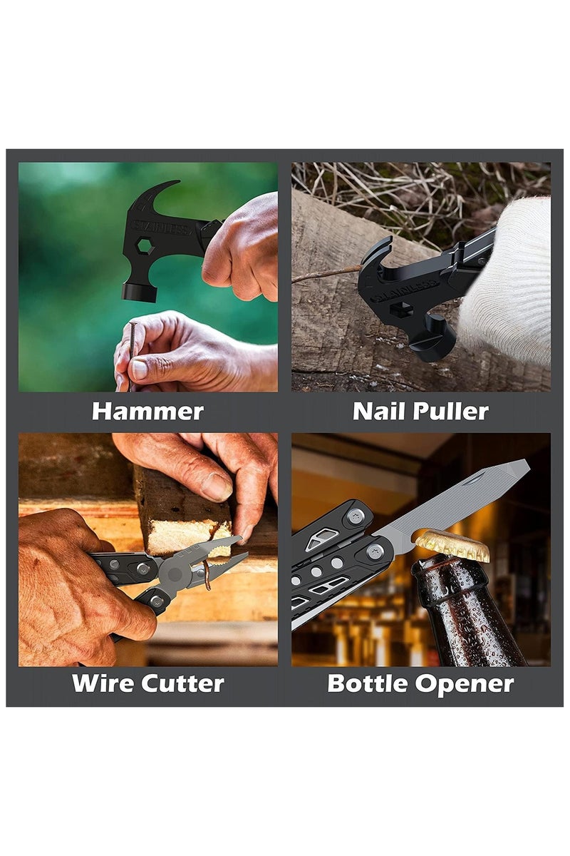 Multi-tool Camping Tool, Mini Multi-tool Hammer for DIY Repairs, Safety Lock and Screwdriver Bit Set, Practical Tool for Camping, Survival and Hiking - Image 5