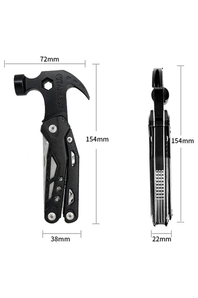 Multi-tool Camping Tool, Mini Multi-tool Hammer for DIY Repairs, Safety Lock and Screwdriver Bit Set, Practical Tool for Camping, Survival and Hiking - Image 2