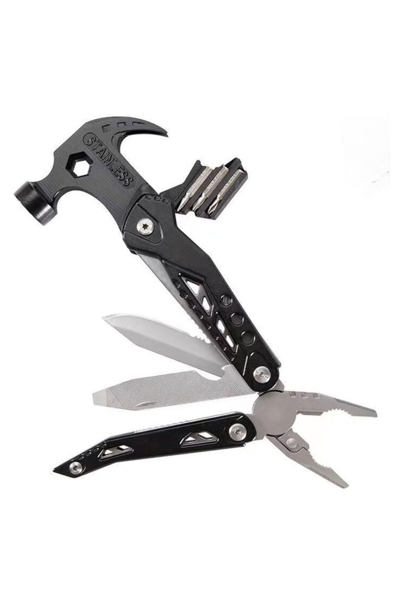 Multi-tool Camping Tool, Mini Multi-tool Hammer for DIY Repairs, Safety Lock and Screwdriver Bit Set, Practical Tool for Camping, Survival and Hiking - Image 4