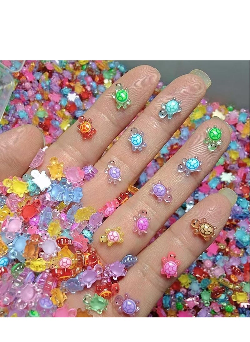 50PCS Mini Simulation Luminous Little Turtle Toy Ornaments Small Gift Doll Turtle Marine Luminous Animal Doll-Color:2.2cm High-quality Resin Large Luminous Turtle + Blind Bag (colors Are Mixed) - Image 1