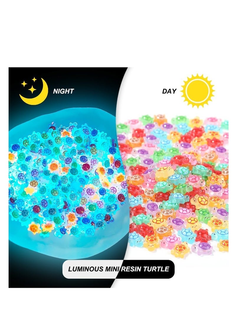 50PCS Mini Simulation Luminous Little Turtle Toy Ornaments Small Gift Doll Turtle Marine Luminous Animal Doll-Color:2.2cm High-quality Resin Large Luminous Turtle + Blind Bag (colors Are Mixed) - Image 2