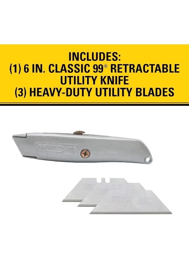 Stanly Stanley Classic 99 Utility Knife (10‑099) – Durable Metal Body with 3 Blades Included - Image 1