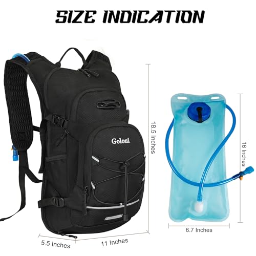 Goloni Hydration Hiking Backpack 22L Black Unisex Modern Water Resistant 6 Pockets 55 x 11 x 185 Perfect for Hiking Running Sports - Image 3