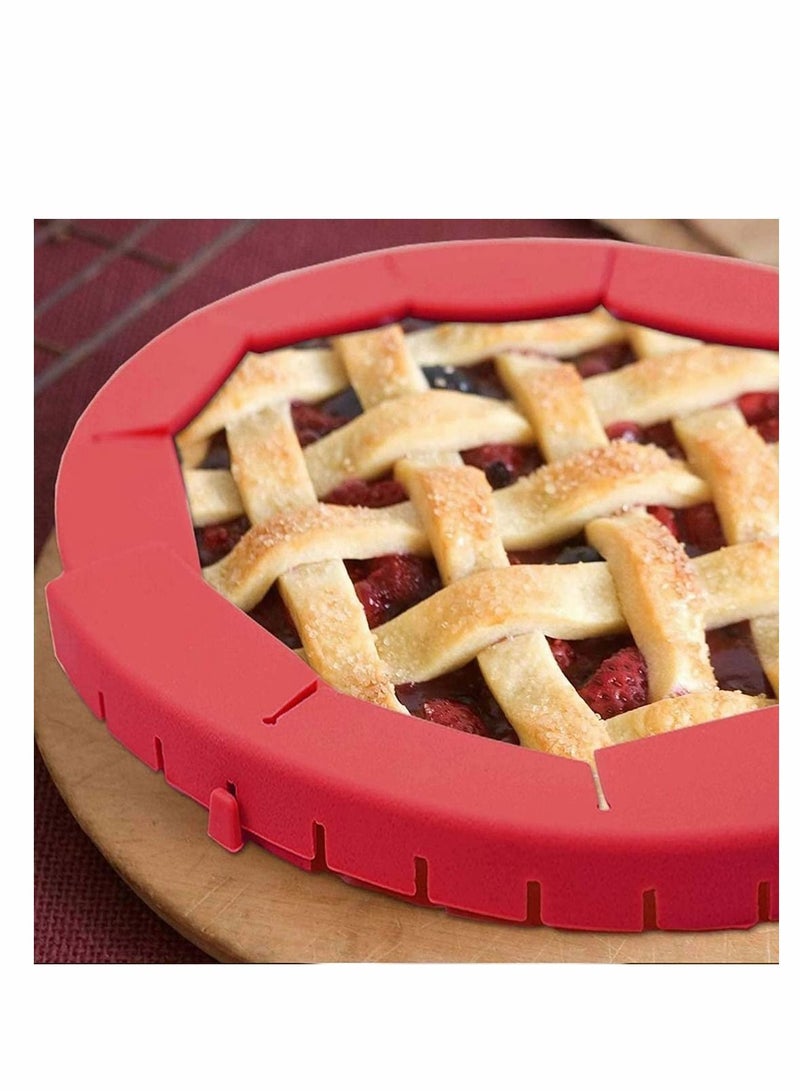 2 PCS Adjustable Pie Crust Shield Silicone Protectors Bake Protector Cover Kitchen Tool for Baking Pizza Fit 8-11.4 Inch Pies - Image 3