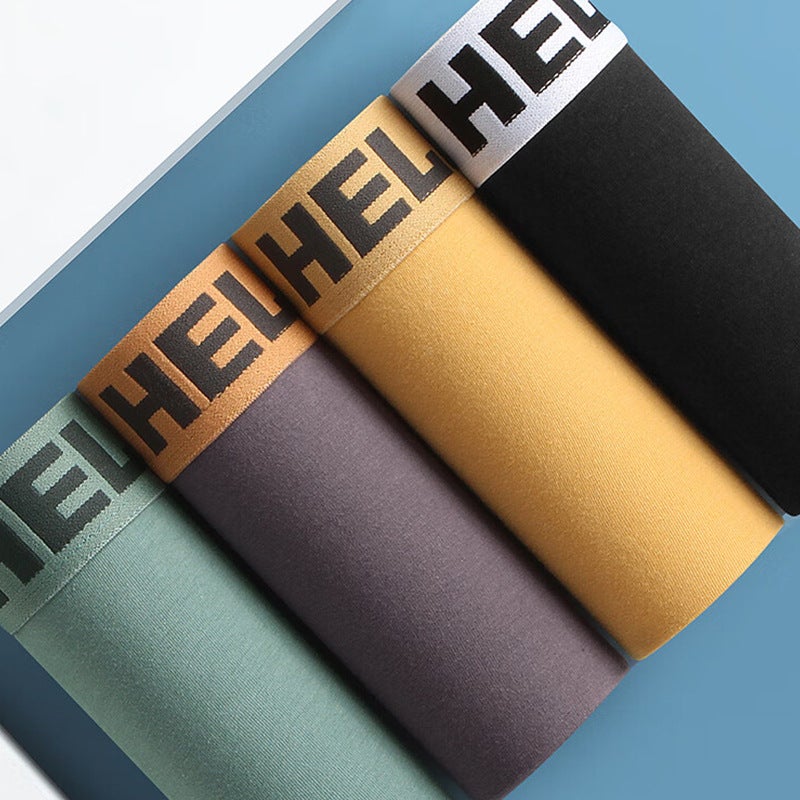 Autumn Winter Hello Mens Cotton Graphene Antibacterial Boxers Black - Image 2