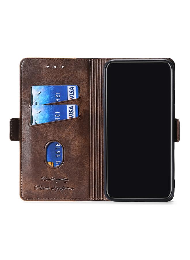 اس-توب جراب لهاتف Motorola Moto E20 / E40، جراب جلدي بلون متباين مع مشبك جانبي - Image 4