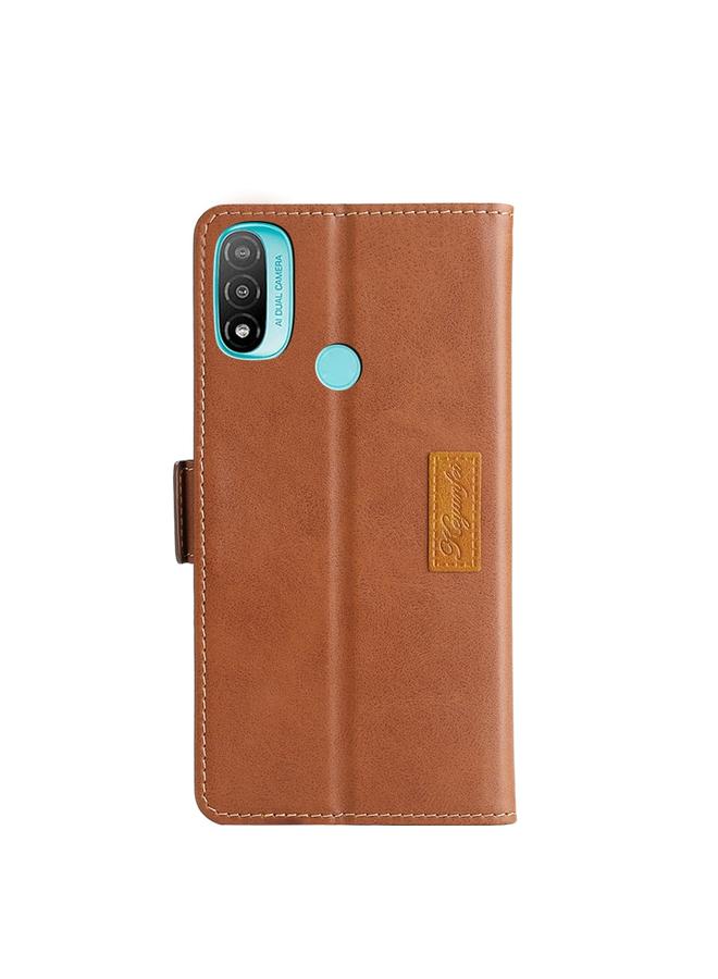 اس-توب جراب لهاتف Motorola Moto E20 / E40، جراب جلدي بلون متباين مع مشبك جانبي - Image 3