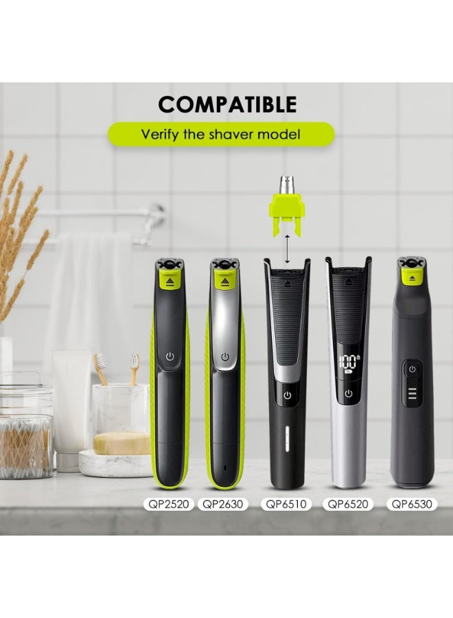 Nose Hair Trimmer Replacement Heads, 360 Rotating System, Waterproof Dual Edge Blades, Compatible with One Blade,QP2520,QP2630,QP2530,QP2620, QP2734, QP4631, Pro 360, QP6651, Gifts for Men - Image 2