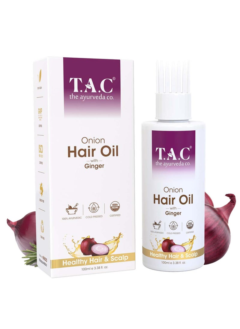 TAC - The Ayurveda Co. Onion with Black Seed and Biotin Hair Nourishment Oil for Hairfall Control 100ml 
