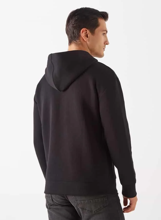 Emperor Emperor Embroidered Hoodie with Long Sleeves