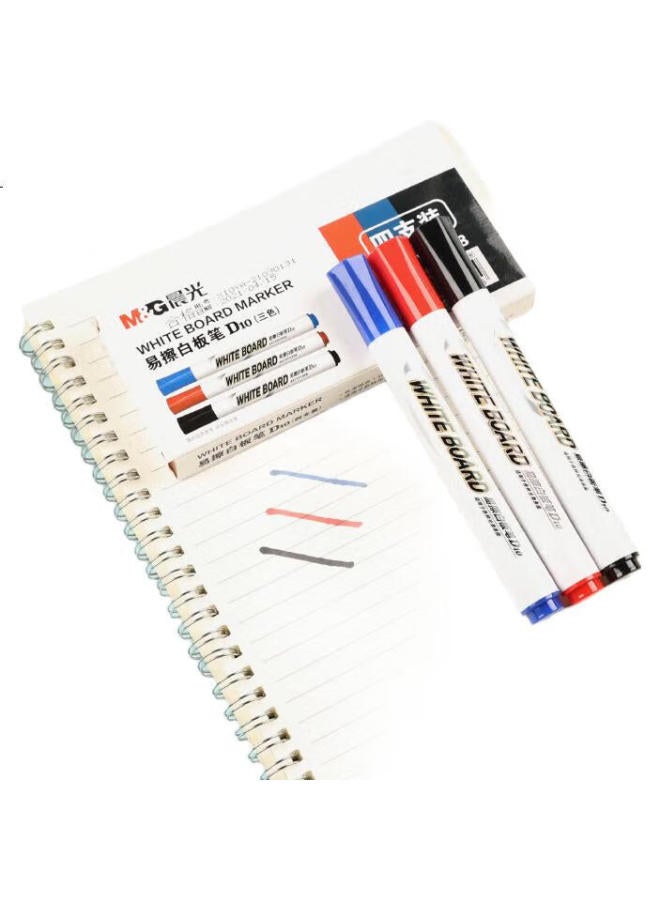 M.G M&G Erasable Whiteboard Markers D10 Single-Tip Office Meeting Pens Easy-To Whiteboard Markers (2 Black, 1 Blue, 1 Red) 4 Pens/Box Awmy2208 - Image 2