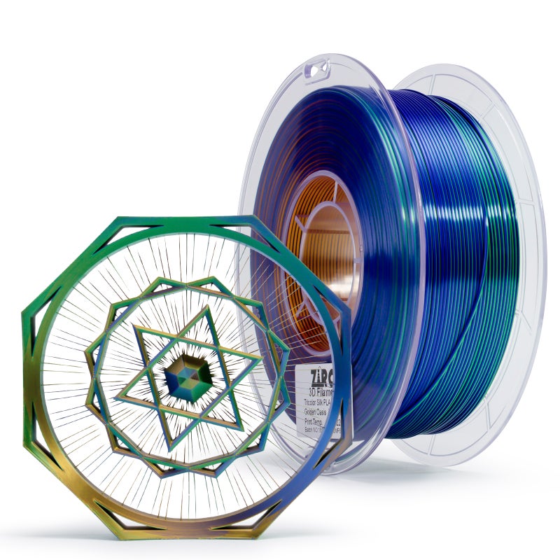 ZIRO GOLDEN OASIS Tri-color Silk PLA Filament 1.75mm 1kg/2.2lb Spool, - Image 3