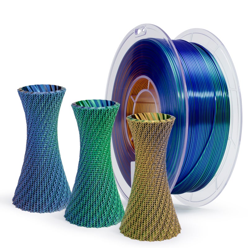ZIRO GOLDEN OASIS Tri-color Silk PLA Filament 1.75mm 1kg/2.2lb Spool, - Image 2