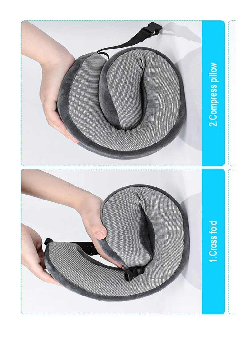 MNUK MNP-4 Luxury Neck Pillow for Travel, Greyl |Soft Memory Foam Pillow for Airplane, Car, Office & Home |Lightweight & Compact Travel Neck Pillow