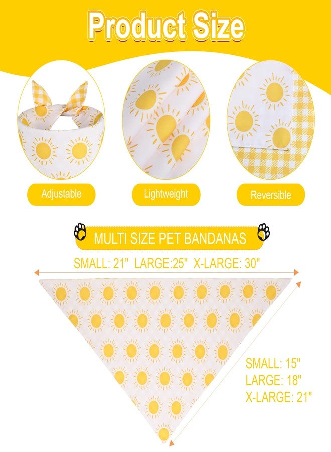Agroon Summer Dog Bandanas Yellow Black XLarge 2PCS, Spring Scarf, Durable Triangle Reversible Bibs Handkerchief for Puppy Pet - Image 3