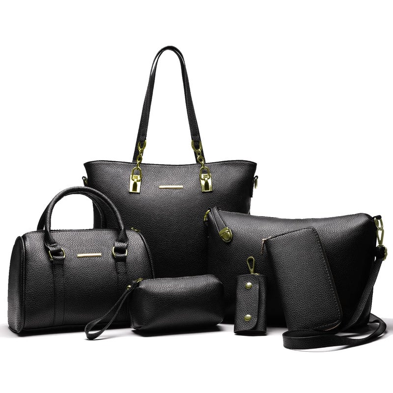 2E-youth Designer Purses and Handbags for Women Satchel Shoulder Bag Tote Top Handle Bag (4a-black) - Image 1