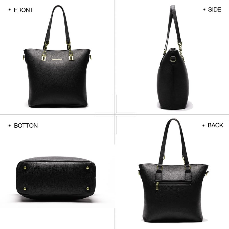 2E-youth Designer Purses and Handbags for Women Satchel Shoulder Bag Tote Top Handle Bag (4a-black) - Image 5