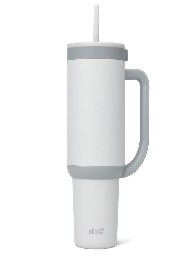 Ello إيلو أواسي 40 أونصة كوب مع مقبض وقشة قابلة للسحب | كوب من الفولاذ المقاوم للصدأ معزول وقابل لإعادة الاستخدام 100% ضد التسرب، هدايا للمراهقين والنساء والرجال | يحتفظ بالبرودة لمدة 20 ساعة، مناسب لحامل الأكواب، تدرج الرمادي - Image 1