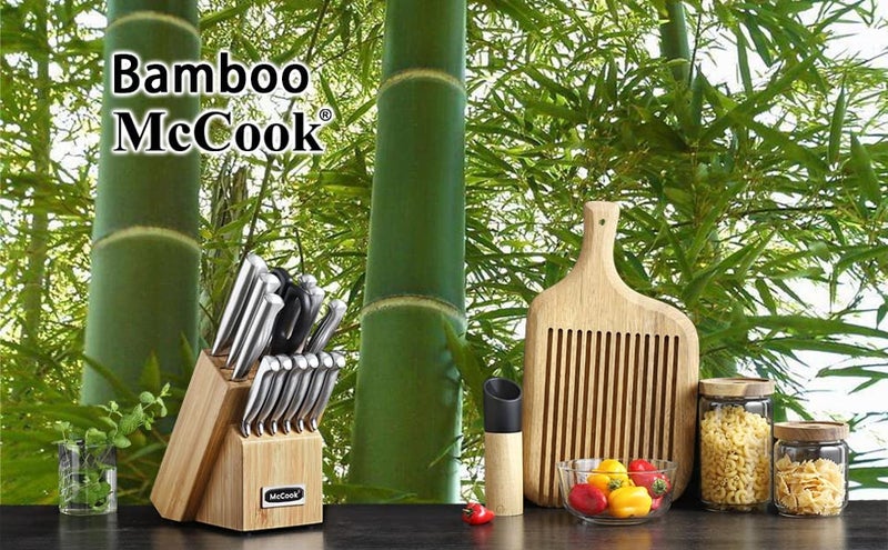 McCook® Knife Sets,German Stainless Steel Knife Block Sets with Built-in Sharpener - Image 4