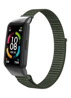 Generic Nylon Band for Honor Band 6/Huawei Band 6 Pro/Huawei Band 6,Nylon Watch Strap Sport Wristband Soft Replacement Watch Strap Adjusable Wrist for Women Men (Green)  - Image 1